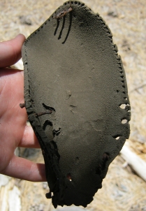 Historic sole of a leather shoe.